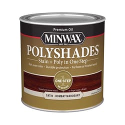 Minwax PolyShades Semi-Transparent Satin Bombay Mahogany Stain/Polyurethane Finish 1/2 pt