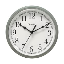 Westclox 9 in. L X 9 in. W Indoor Analog Wall Clock Metal Gray