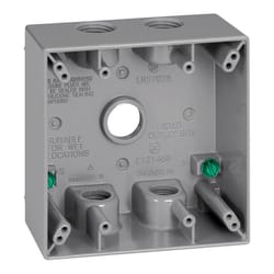 Sigma Engineered Solutions New Work 31 cu in Square Die-Cast Metal 2 gang Weatherproof Box Gray