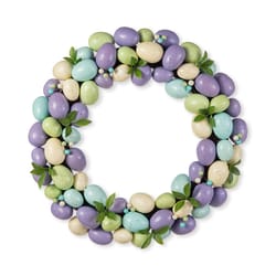 Glitzhome Easter Pastel Eggs Wreath 1 box 18 in.