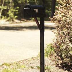 Architectural Mailboxes 59.9 in. Powder Coated Black Steel Mailbox Post