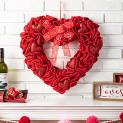 Glitzhome Valentine Heart Wreath Fabric 1 pc
