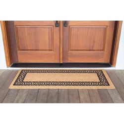 Americo Home Natural CoCo 24 in. W X 60 in. L Black/Tan Charleston Border Coir Door Mat