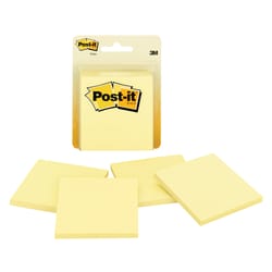 Post-it 3 in. W X 3 in. L Canary Yellow Sticky Notes 4 pad