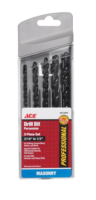 Ace Steel Percussion Drill Bit Set 5 pc - 01-14136 - Drill and Screwdriver Accessories  sku 01-14136