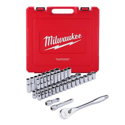 Milwaukee 1/2 in. drive Metric and SAE 47 Piece Mechanics Ratchet and Socket Set 90 teeth