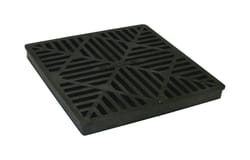 NDS 12 in. Black Square Polyolefin Drain Grate