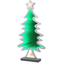 Celebrations LED Warm White & Green Tree Animated Decor 23.62 in.