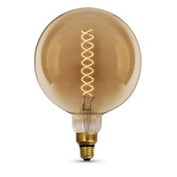 Feit G63 E26 (Medium) Filament LED Bulb Amber White 60 Watt Equivalence 1 pk