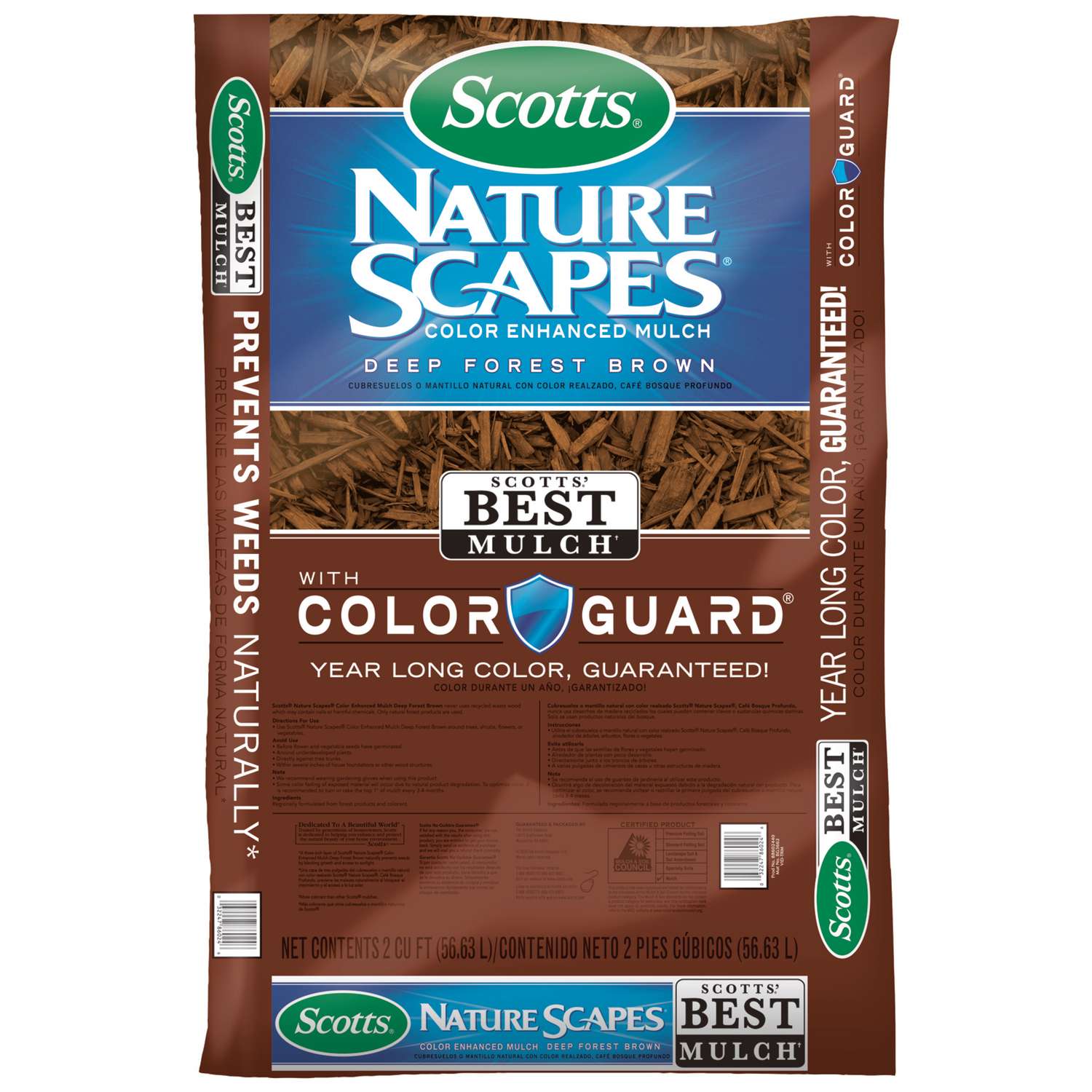 Scotts Nature Scapes Deep Forest Brown Bark ColorEnhanced Mulch 2 cu