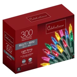 Celebrations Incandescent Mini Multicolored 300 ct String Christmas Lights 62 ft.