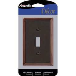 Amerelle Metro Aged Bronze 1 gang Die-Cast Metal Toggle Wall Plate 1 pk