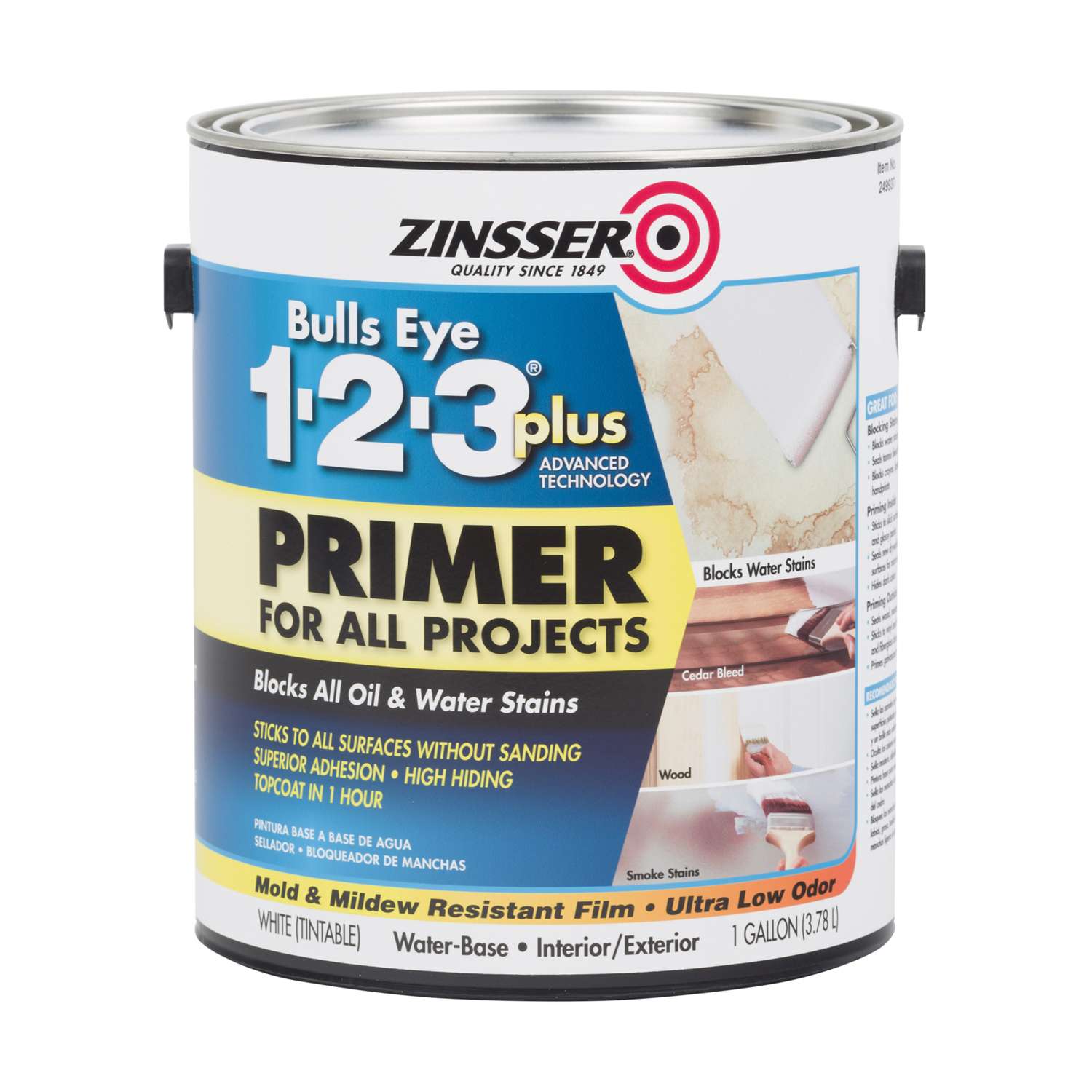 Zinsser Bulls Eye 123 Plus White WaterBased Acrylic Primer 1 gal Ace
