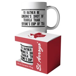 El Arroyo 16 oz White BPA Free Shot of Tequila Mug