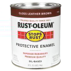 Rust-Oleum  Stops Rust  Gloss  Leather Brown  Oil-Based  Alkyd  Protective Enamel  1 qt. 