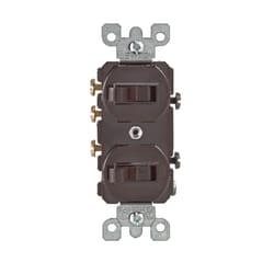 Leviton 15 amps Single Pole or 3-way Rocker Duplex Combination Switch Brown 1 pk