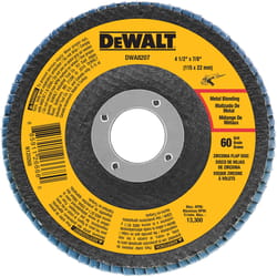 DeWalt 4-1/2 in. D X 7/8 in. Zirconia Type 29 Flap Disc 60 Grit 1 pc