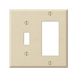 Amerelle Pro Wrinkle Ivory 2 gang Stamped Steel Decorator/Toggle Wall Plate 1 pk