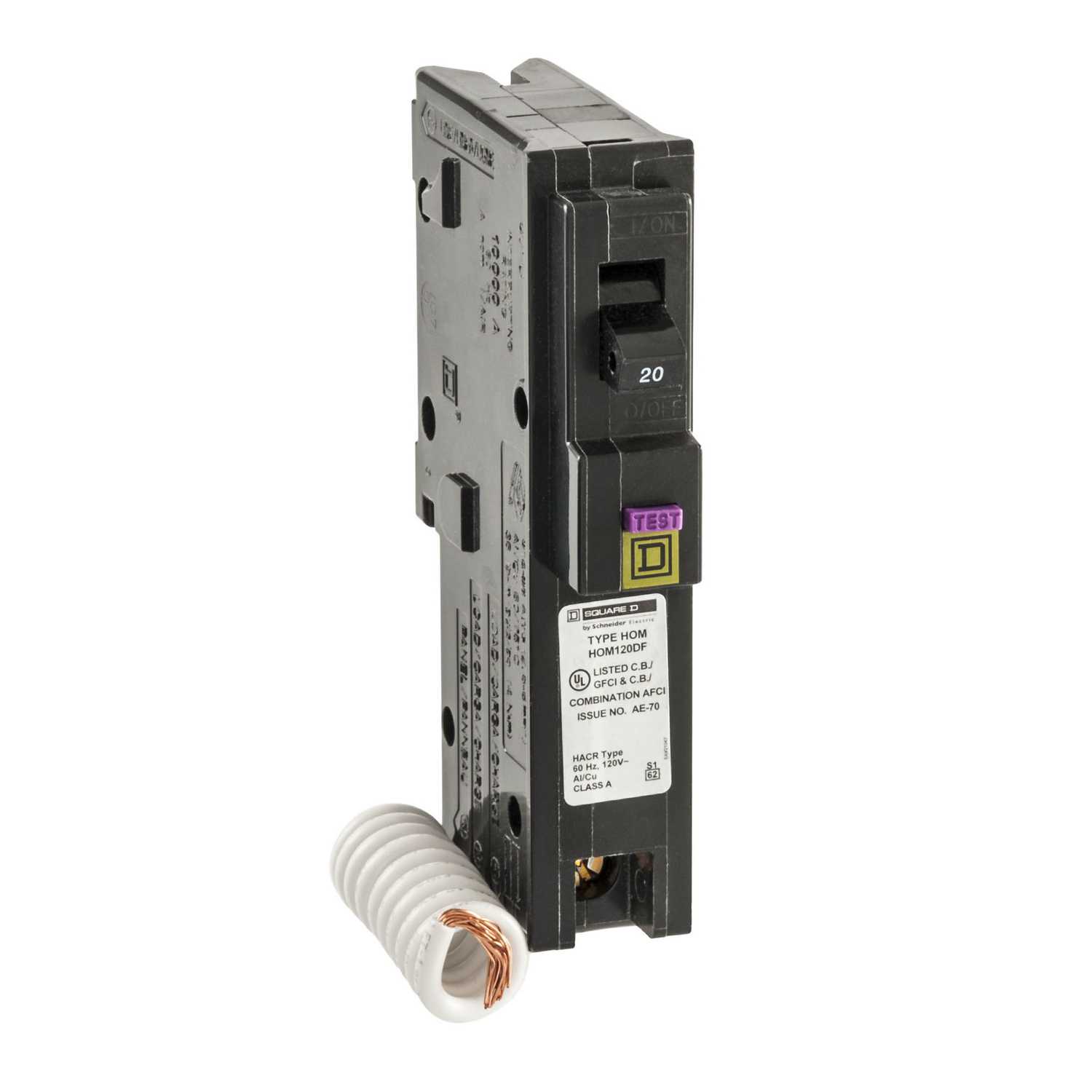 Square D HomeLine 20 amps Arc Fault/Ground Fault Single Pole Circuit