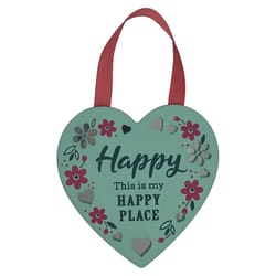 Reflective Words Happy 4 in. H X .25 in. W X 4 in. L multicolored Wood Sentimental Hangers