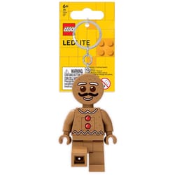 LEGO Classic Plastic Brown Gingerbread Man Keychain w/LED Light