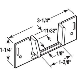 Prime-Line 1.38 in. D X 3.25 in. L Mill Silver Steel Pocket Door Slide Guide 1 pk