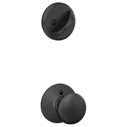 Schlage Plymouth Matte Black Steel Entry Knob and Single Cylinder Deadbolt