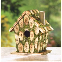 Songbird Valley Mossy 8 in. H X 5.5 in. W X 7.5 in. L Wood Bird House