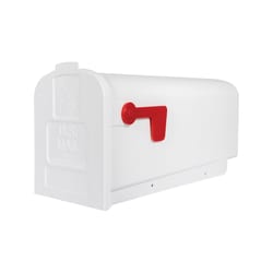 Architectural Mailboxes Parsons Classic Plastic Post Mount White Mailbox