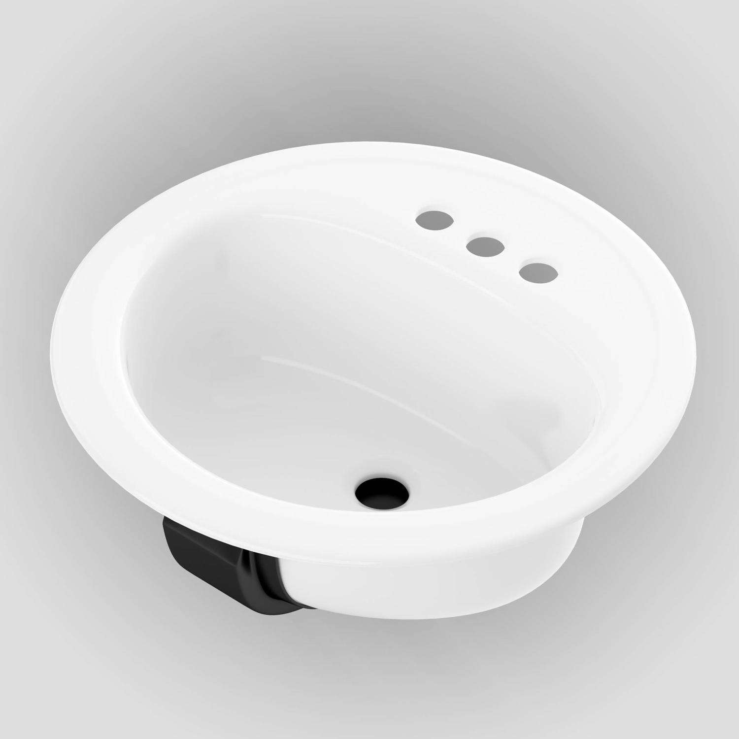 Bootz Laurel Enameled Steel Bathroom Sink 19 in. W X 6.5 in. D White ...