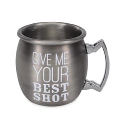 Pavilion Man Crafted 2 oz Silver/White Stainless Steel Give Me Your Best Shot Moscow Mule Shot Mugs