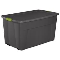 Sterilite 45 gal Gray Storage Tote w/Wheels 19-1/2 in. H X 36- 5/8 in. W X 21 in. D Stackable