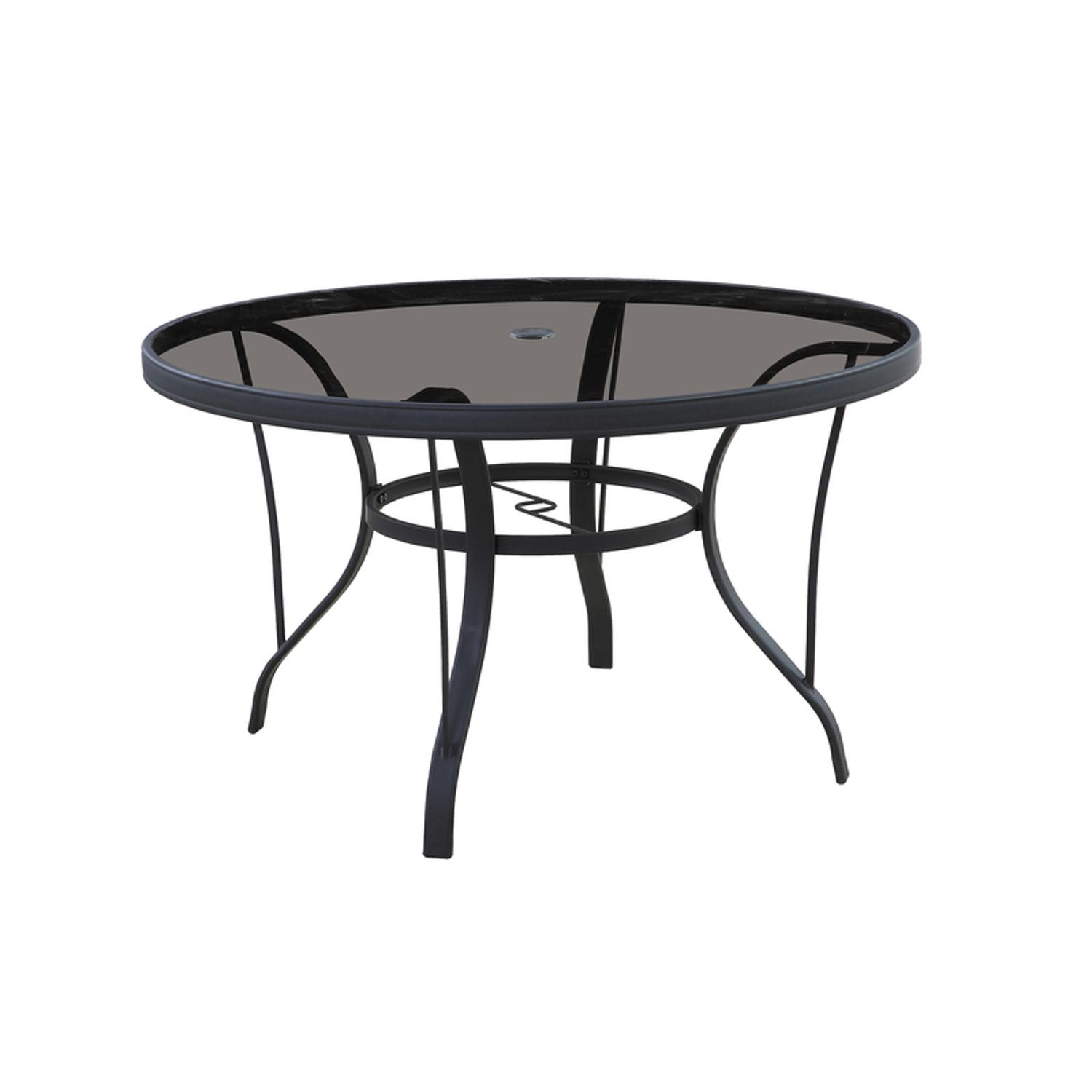 Living Accents Roscoe Black Round Glass Dining Table Mfr# TGS49SC - Ace ...