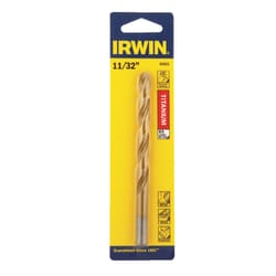 Irwin 11/32 in. X 4-3/4 in. L High Speed Steel Drill Bit Straight Shank 1 pc