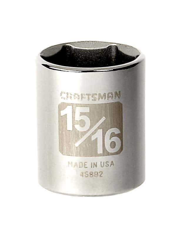 Craftsman 15/16 in. x 1/2 in. drive SAE 6 Point Standard Socket 1 pc
