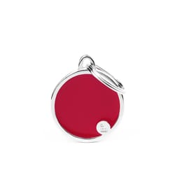 MyFamily Basic Handmade Red Circle Aluminum Dog Pet Tags Medium