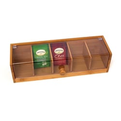 Lipper International Clear/Natural Acrylic/Bamboo Tea Box