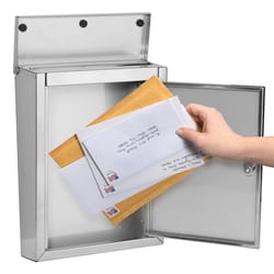 Architectural Mailboxes Regent Stainless Steel Wall Mount Silver Mailbox