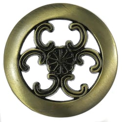 Laurey Classic Traditions Filigree Round Cabinet Knob 1-1/2 in. D 0.8 in. Antique Brass 1 pk