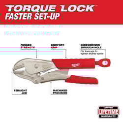 Milwaukee Torque Lock 10 in. Forged Alloy Steel Straight Jaw Locking Pliers