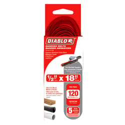 Diablo 18 in. L X .5 in. W Aluminum Oxide Sanding Belt 120 Grit Fine 5 pc