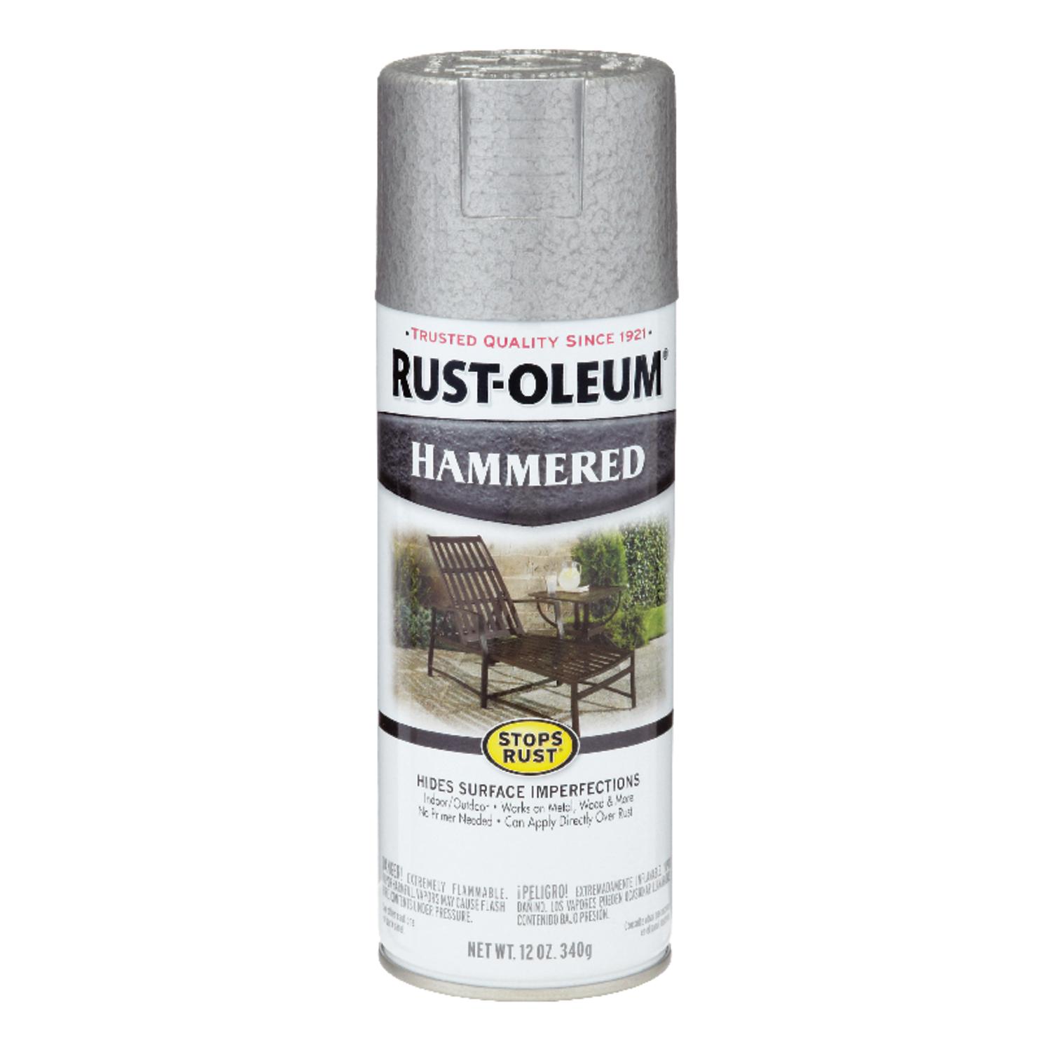 Rust-Oleum Stops Rust Hammered Silver Spray Paint 12 Oz. - Ace Hardware