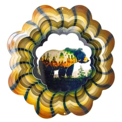 Spinfinity Designs Multi-color Stainless Steel 12 in. Bear Large Outdoor Spinner
