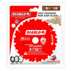 Diablo 5-3/8 in. D X 20 mm Fast Framing TiCo Hi-Density Carbide Trim Saw Blade 18 teeth 1 pk