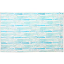 Cozy Living 21 in. W X 33 in. L Blue/White Beach Walk Polyester Accent Rug