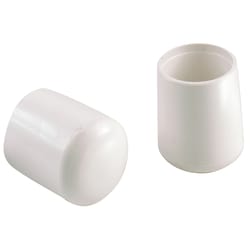 Shepherd Hardware Vinyl Leg Tip White Round 5/8 in. W X 5/8 in. L 4 pk