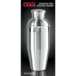 OGGI Classic 26 oz Silver Stainless Steel Cocktail Shaker