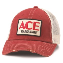 Ace Vintage Threads Headwear Logo Baseball Cap Stone/Red One Size Fits Most