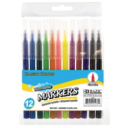 Bazic Products Classic Color Assorted Fine Tip Washable Marker 12 pk