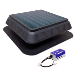 Master Flow Green Machine 8 in. H X 28 in. W X 28 in. L Black Plastic Solar Power Roof Vent